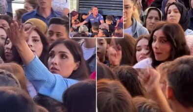 Mağaza açılışında izdiham! Polis ezilme tehlikesi yaşadı