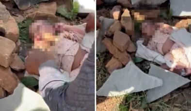 Kayalıklarda ağzı taşla kapatılmış 20 günlük bebek bulundu!