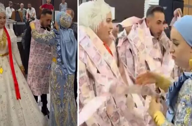 Aşiret düğününde sıra dışı tören: Valizin içinde getirip damada giydirdiler