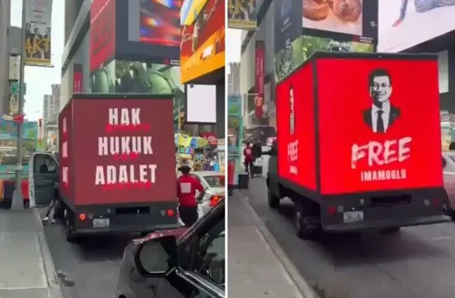New York sokaklarında “İmamoğlu” kamyonu