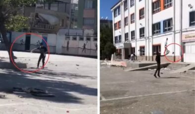 Okula yaptıklarına bakın! Camları kırdılar, ağacı yakmaya çalıştılar