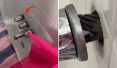 Otel banyosunda korku filmlerini aratmayan manzara