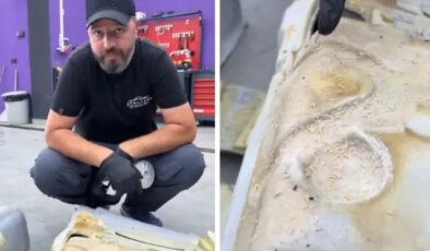 Oto yıkamacı aracın döşemesini söktü, görüntü mide bulandırdı