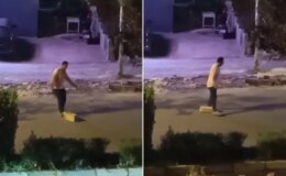 Otostop çektiği araçlar dursun diye yola taş koydu