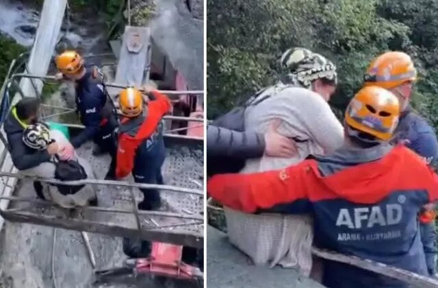 AFAD’dan operasyon! Heyelanda mahsur kalanlar böyle kurtarıldı