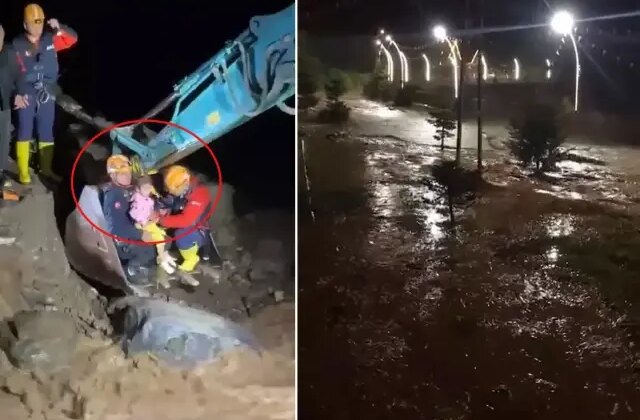 Rize’de yağış, sel ve heyelan! Vatandaşlar iş makineleriyle kurtarıldı
