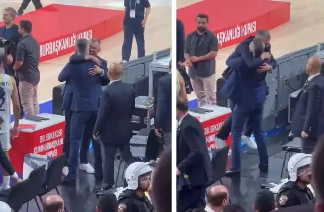 Sadettin Saran şampiyonluk gelir gelmez hocayı kucakladı