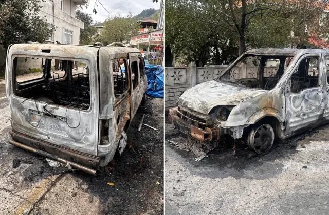 Şehit babasının aracını kundakladılar