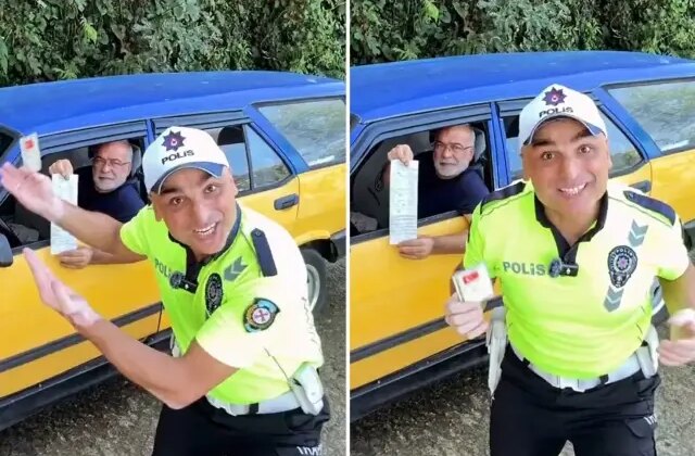 Sosyal medyada videolar paylaşan trafik polisi görevden uzaklaştırıldı