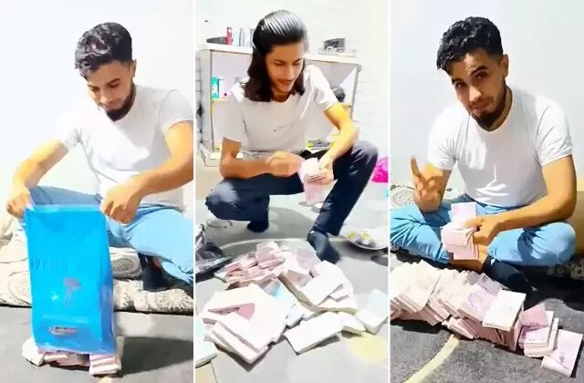 Soygun paralarını odaya döküp say say bitiremediler