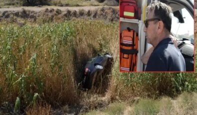 Sulama kanalına düşen otomobilin sürücüsü: Tavus kuşu gibi uçtum