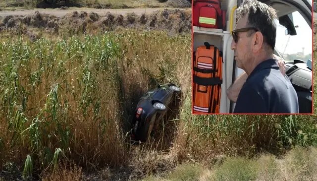 Sulama kanalına düşen otomobilin sürücüsü: Tavus kuşu gibi uçtum