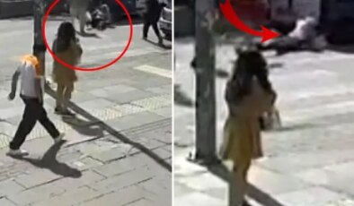 Tartıştığı kadına yumruk atıp kaçtı