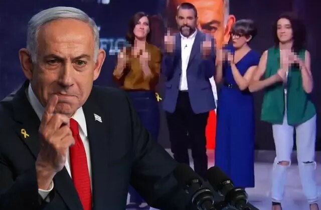 Televizyon programında şoke eden anlar! Netanyahu’ya orta parmak gösterdiler