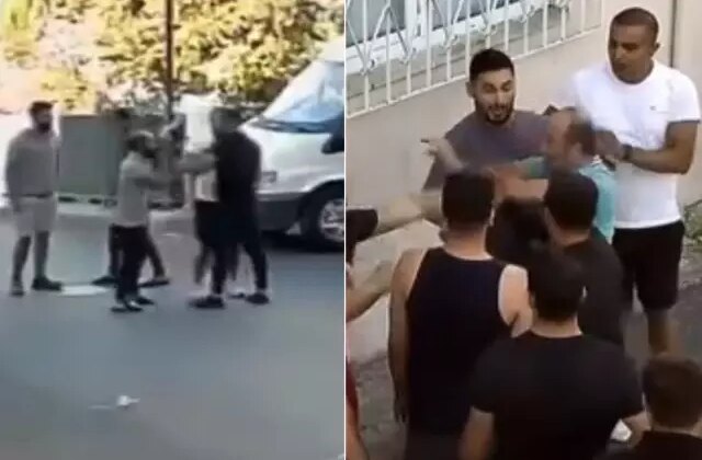 Trafik magandaları tartıştıkları kişiyi dövmek için gelip annesini darp ettiler