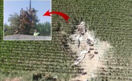Uçağın enkazı kazanın şiddetini gözler önüne serdi! Kağıt gibi ezildi