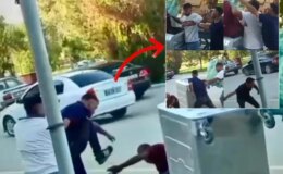 Vicdanları yaralayan görüntü: Babası yaşındaki kağıt toplayıcısını tekme tokat dövdü