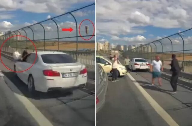 Viyadükteki kediyi kurtarmak isteyen kadına araba çarptı, sonra ortalık karıştı