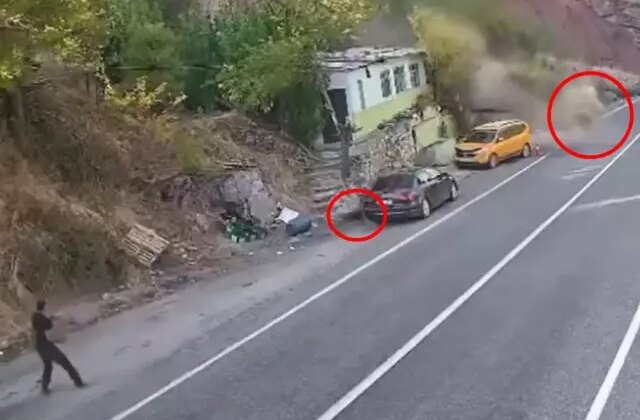 2 kişinin öldüğü yerde kaydedildi! ‘Kaç’ uyarısıyla kurtuldu