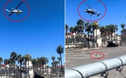 ABD’de dehşet anları! Helikopter bir anda insanların üzerine düştü