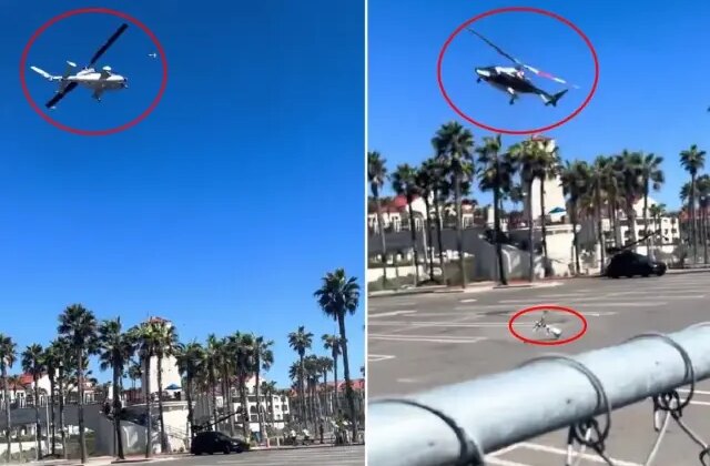 ABD’de dehşet anları! Helikopter bir anda insanların üzerine düştü