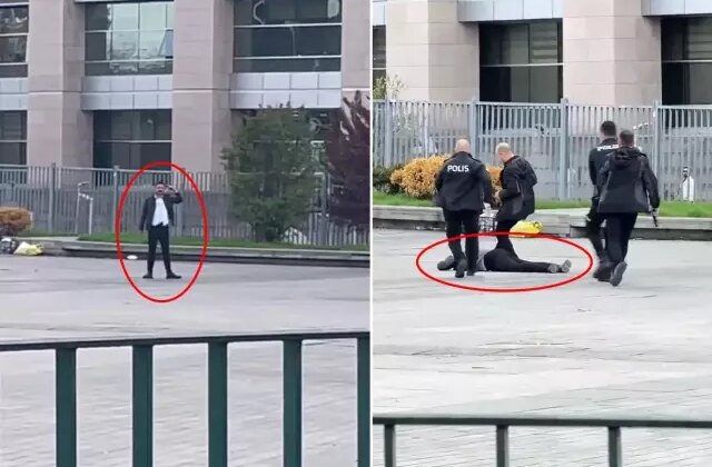 Adliye önünde kendi bacağına sıkan adam bakın kim çıktı