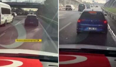 Ambulansa ısrarla yol vermedi