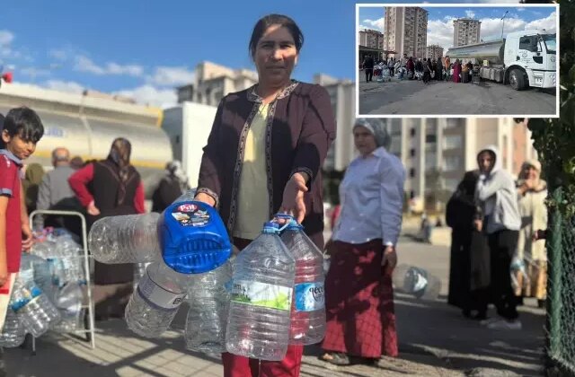 Ankara’da su kesintisi nedeniyle tankerlerle su dağıtımı yapılıyor