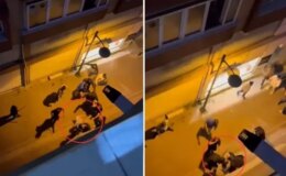 Aralarına aldıkları adamı acımadan dövdüler! O anlar kameralarda