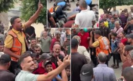 Ateşkes haberini alan Filistinliler şükür secdesi yaptı
