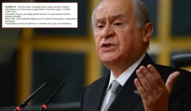 Bahçeli’den Anayasa’nın 66. maddesiyle ilgili tartışmalara sert tepki