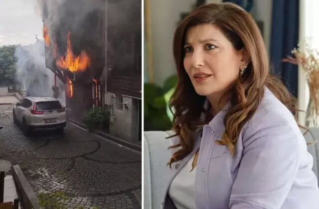Bebek’teki alevler ünlü oyuncu Şebnem Bozoklu’nun da evini yaktı