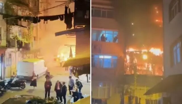 Beyoğlu’nda kız istemede patlatılan havai fişekler evi yaktı: 8 kişi dumandan etkilendi