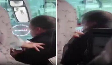 Otobüs şoförünü acımadan dövdü! İşte o anlar