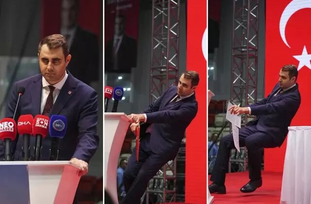 CHP Kongresinde tek aday kürsüde fenalaşıp yere yığıldı