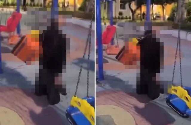 Çocuk parkında dehşete düşüren görüntü