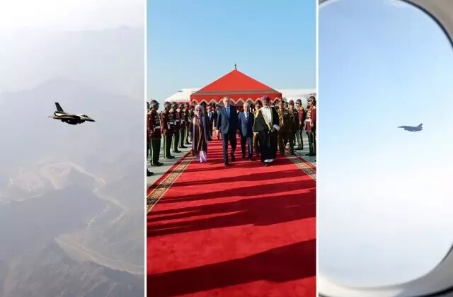 Cumhurbaşkanı Erdoğan’a Umman’da görkemli karşılama! F-16’lar peş peşe havalandı