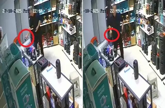 Deprem anında çayını almayı unutmadı