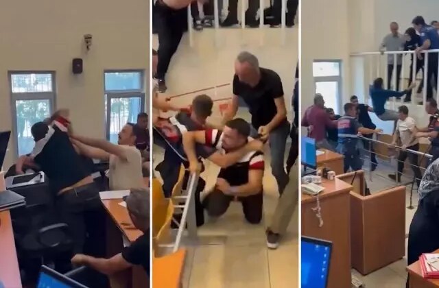Diyarbakır Adliyesi’nde duruşma salonu içerisinde kavga