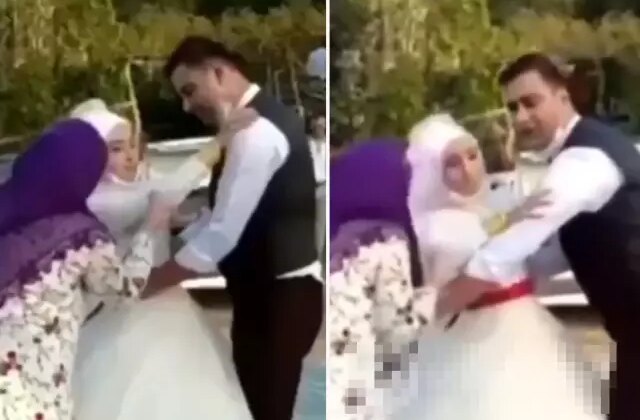 Düğüne damga vuran hareket! Gelin, bunu hiç beklemiyordu