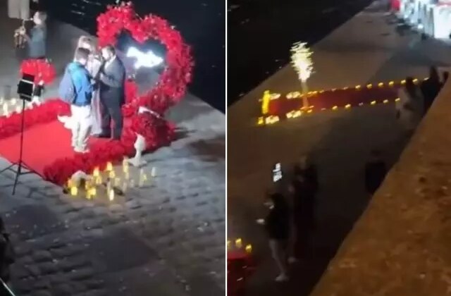 Eyfel Kulesi manzarasında evlenme teklif etmek isteyenlerin yoğunluğu kameralara yansıdı