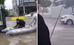 Felaketi bile eğlenceye çevirdiler! Selin vurduğu şehirden ilginç görüntüler