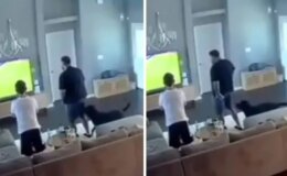 Galatasaray maçını izlerken, köpeğinin yaptığı hareket bomba!