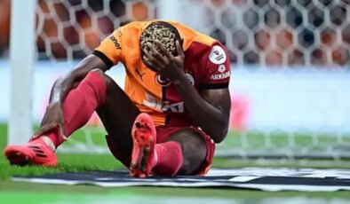 Galatasaray taraftarının yüreğini ağzına getiren Osimhen fotoğrafı