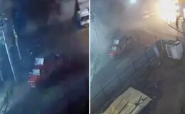 Gebze’de 7 katlı binanın çökme anı güvenlik kamerasında