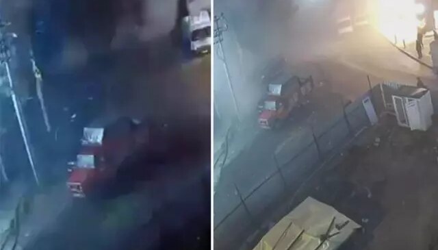 Gebze’de 7 katlı binanın çökme anı güvenlik kamerasında