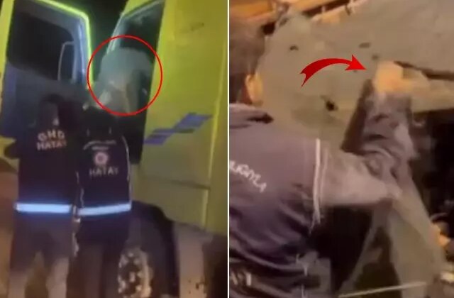 Hafriyat kamyonu kasasından moloz yerine 28 kaçak göçmen çıktı