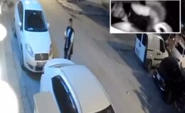 Hırsızlık anı çalınan güvenlik kamerası tarafından kaydedildi