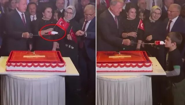 Hulusi Akar’ın küçük çocuğa kılıçla pasta yedirdiği görüntüler ses getirdi