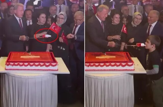 Hulusi Akar’ın küçük çocuğa kılıçla pasta yedirdiği görüntüler ses getirdi
